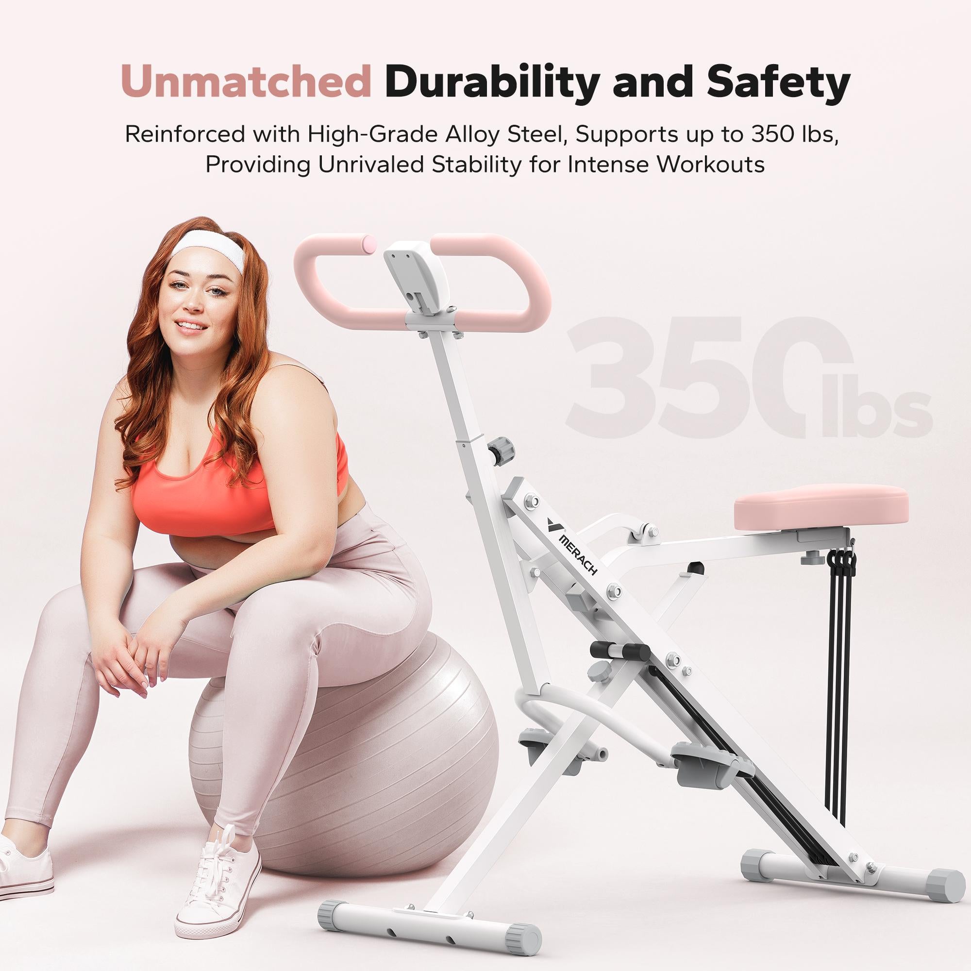 Adjustable Resistance Squat Rowing Machine Full Body Home Gym Exercise Equipment
