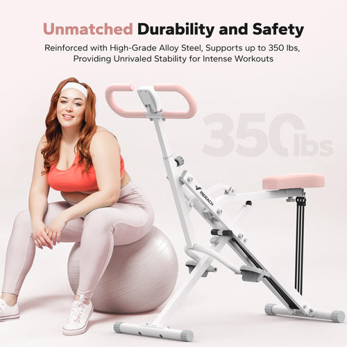 2-in-1 Squat Rowing Machine Adjustable Resistance Home Leg Glute Trainer 350LBS With LCD Monitor