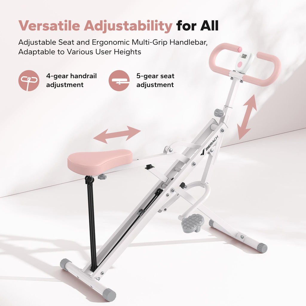 Adjustable Resistance Squat Rowing Machine Full Body Home Gym Exercise Equipment